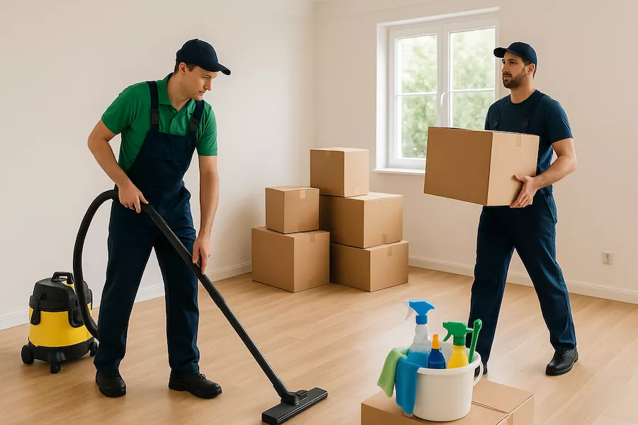 Flyttfirma och städfirma samarbetar vid tom bostad